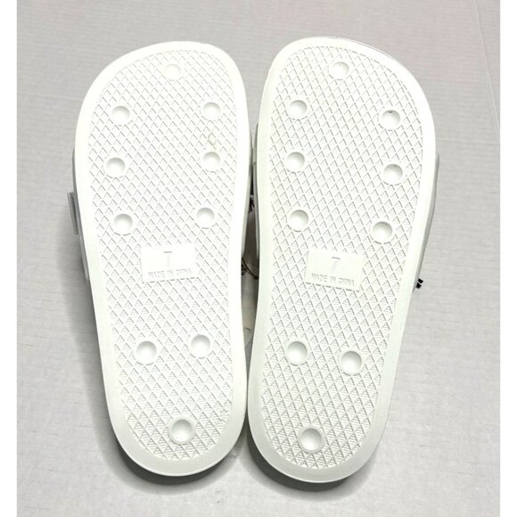 Adidas Pouchylette Slides Shoes White Black Womens Size 8 Rubber Jimmy Jazz New - Picture 8 of 11